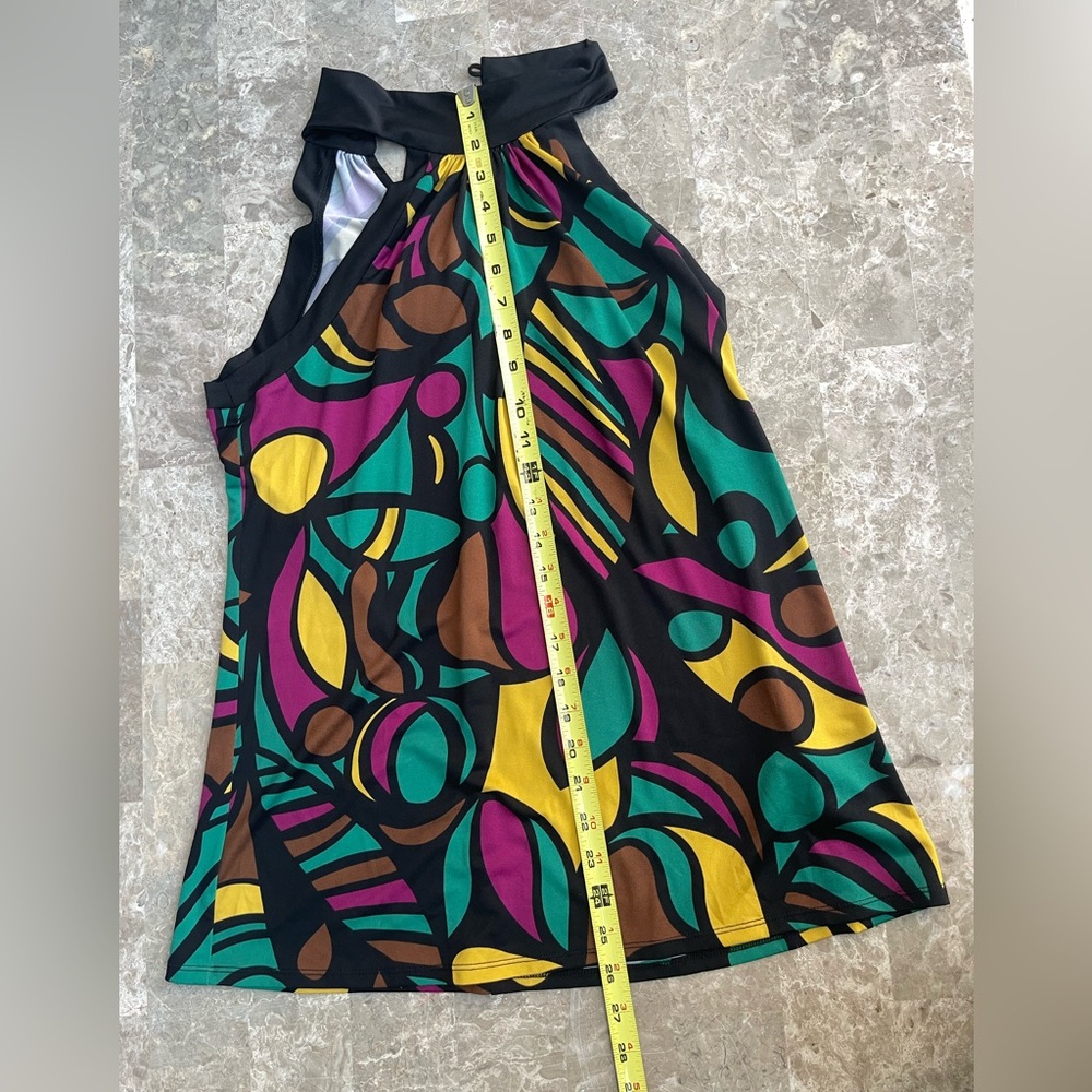 Psychedelics Jonathan Martin Black and Multicolor Scarf tunic size S NWT - Picture 4 of 15